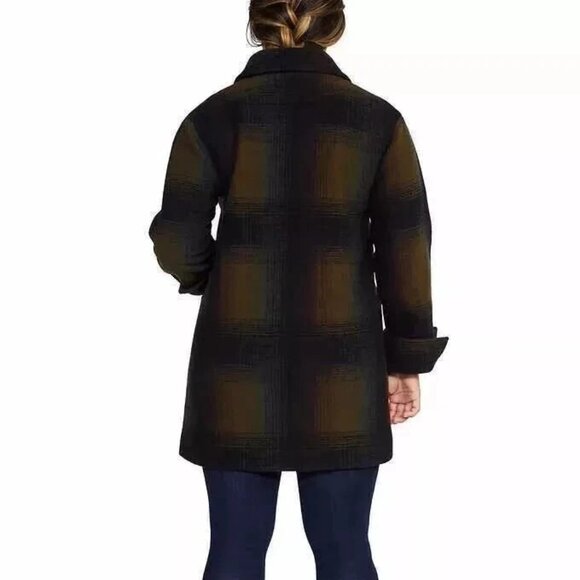 Pendleton Ladies' Wool Blend Plaid Topper Coat (Exploded Rainbow,L) - Picture 8 of 9